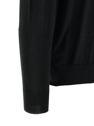 Black Wool Polo Shirt