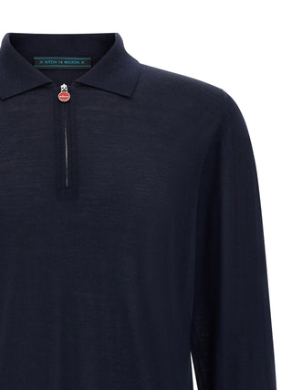 Blue Wool Polo Shirt