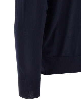 Blue Wool Polo Shirt