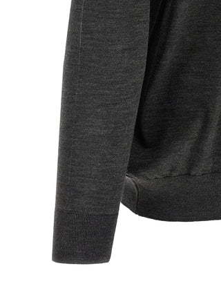 Camisa polo de lana gris
