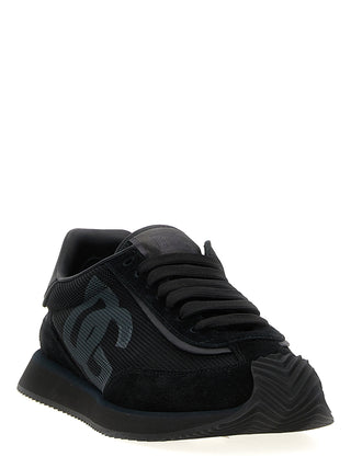 Black Calfskin Athletic Sneakers
