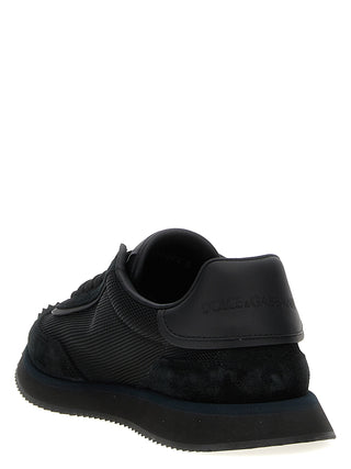 Black Calfskin Athletic Sneakers