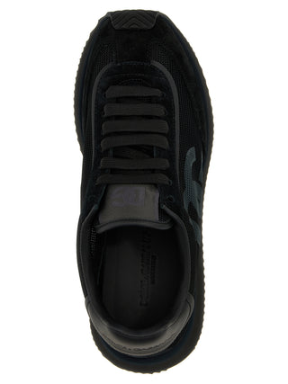 Black Calfskin Athletic Sneakers