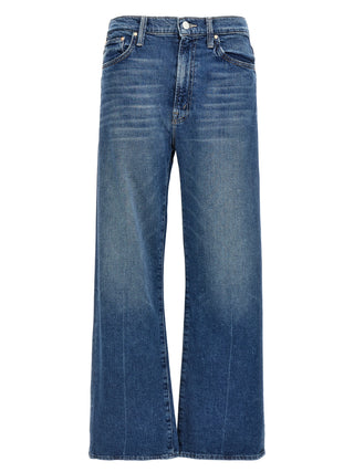 Blue Cotton Straight-Leg Jeans