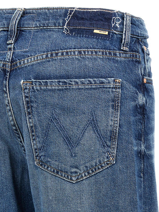 Blue Cotton Straight-Leg Jeans