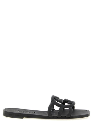 Black Rubber Slides
