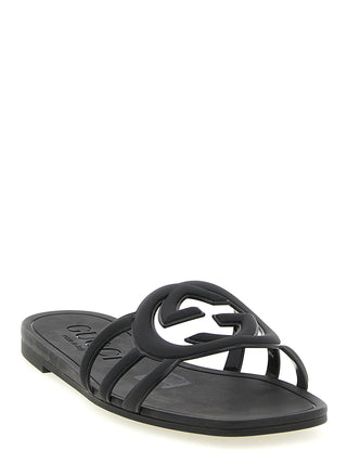 Black Rubber Slides
