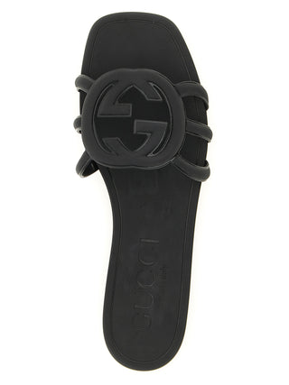 Black Rubber Slides