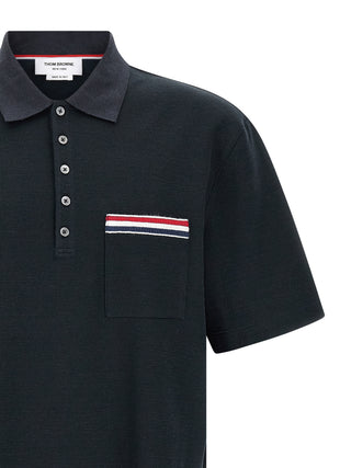 Blue Cotton Polo Shirt