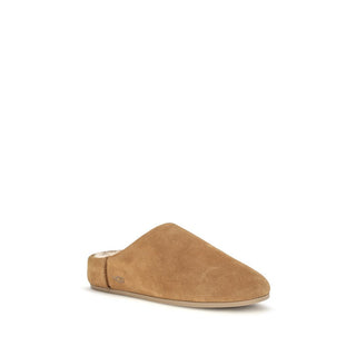 Mules de cuero beige
