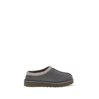 Mules de cuero gris