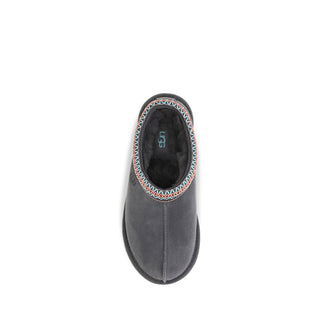 Mules de cuero gris