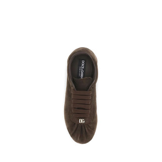 Brown Suede Leather Low Top Sneakers