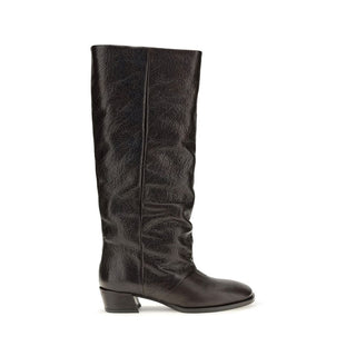 Brown Calf Leather Bos Taurus Flat Boots