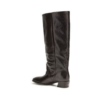 Brown Calf Leather Bos Taurus Flat Boots