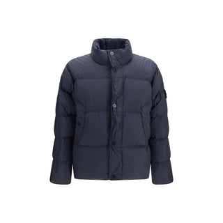 Blue Polyamide Full-Length Jacket