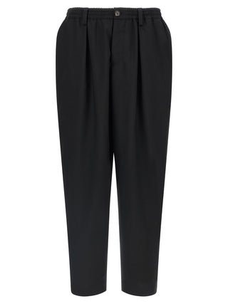 Black Virgin Wool Cropped Pants
