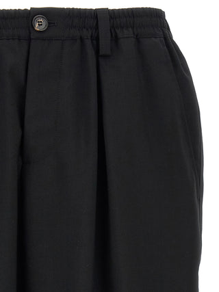 Black Virgin Wool Cropped Pants