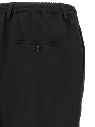 Black Virgin Wool Cropped Pants