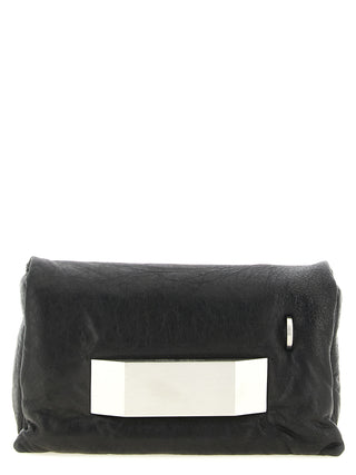 Black Lamb Leather Clutch Bag