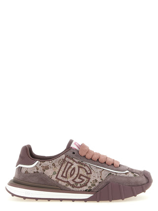 Purple Leather Athletic Sneakers