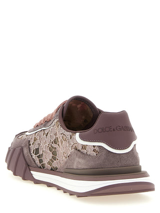 Purple Leather Athletic Sneakers