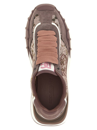 Purple Leather Athletic Sneakers