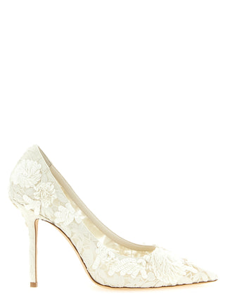 Beige Tencel High Heel Pumps