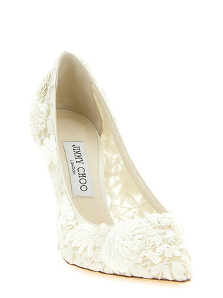 Beige Tencel High Heel Pumps