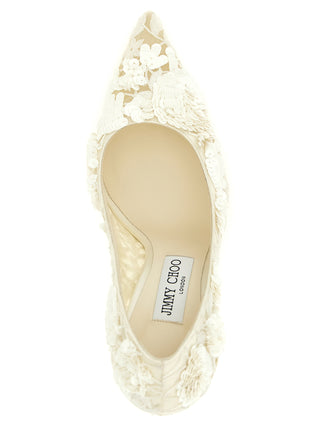 Beige Tencel High Heel Pumps