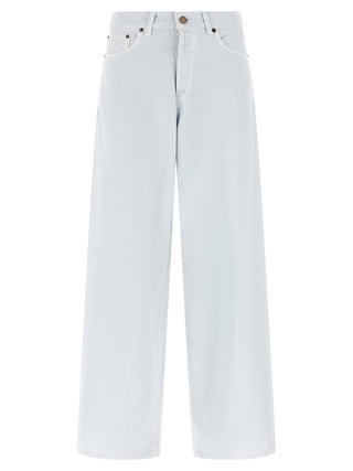 White Cotton Relaxed Fit Jeans
