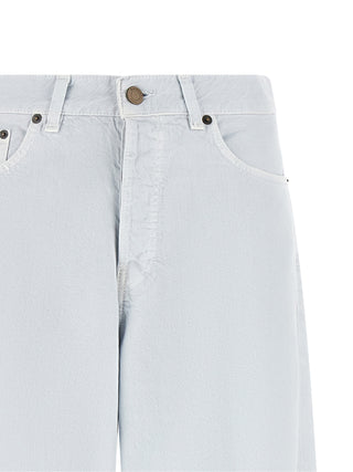 White Cotton Relaxed Fit Jeans