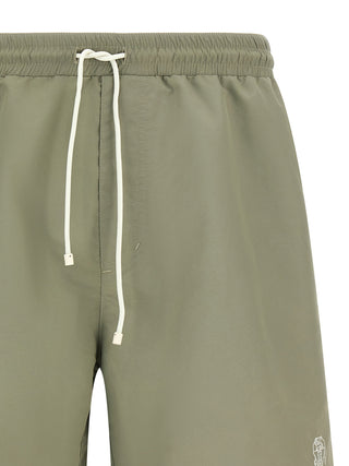 Bicolor Polyester Swim Shorts
