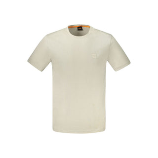 Beige Cotton Men's T-Shirt