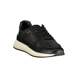 Black Polyester Men's Sneaker