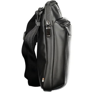 Bolso de hombro negro de poliuretano para hombre  