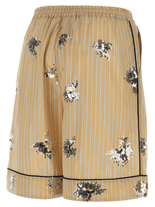 Beige Cotton Bermuda Shorts