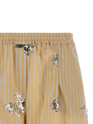 Beige Cotton Bermuda Shorts