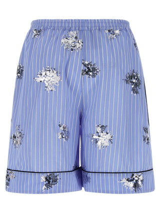 Blue Cotton Bermuda Shorts