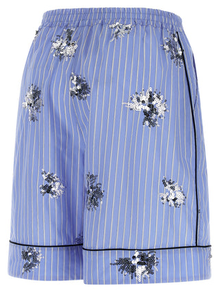 Blue Cotton Bermuda Shorts