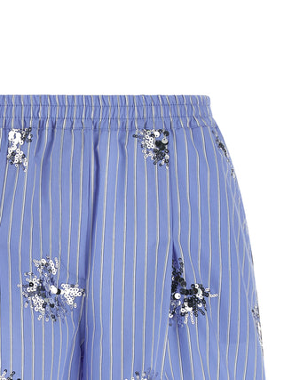 Blue Cotton Bermuda Shorts