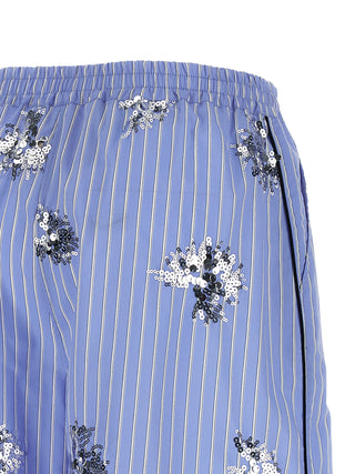 Blue Cotton Bermuda Shorts