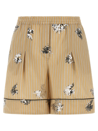 Beige Cotton Bermuda Shorts
