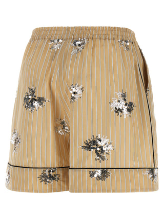 Beige Cotton Bermuda Shorts