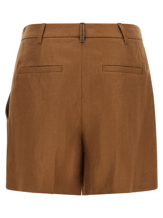 Bermudas marrones de lino
