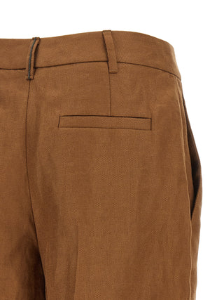 Bermudas marrones de lino