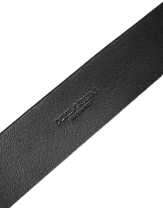 Black Leather Brushed Metal Buckle Men Belt