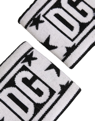 Men Set White Black Wool Logo #DGMILLENNIALS Wristband