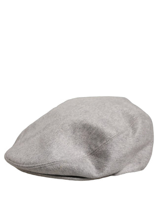 Men Light Grey Cashmere Newsboy Cabbie Cap Hat