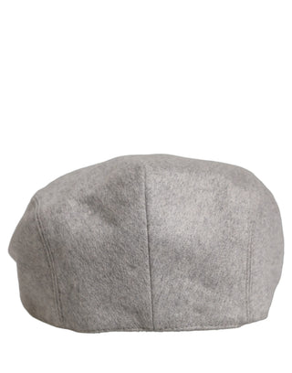 Men Light Grey Cashmere Newsboy Cabbie Cap Hat